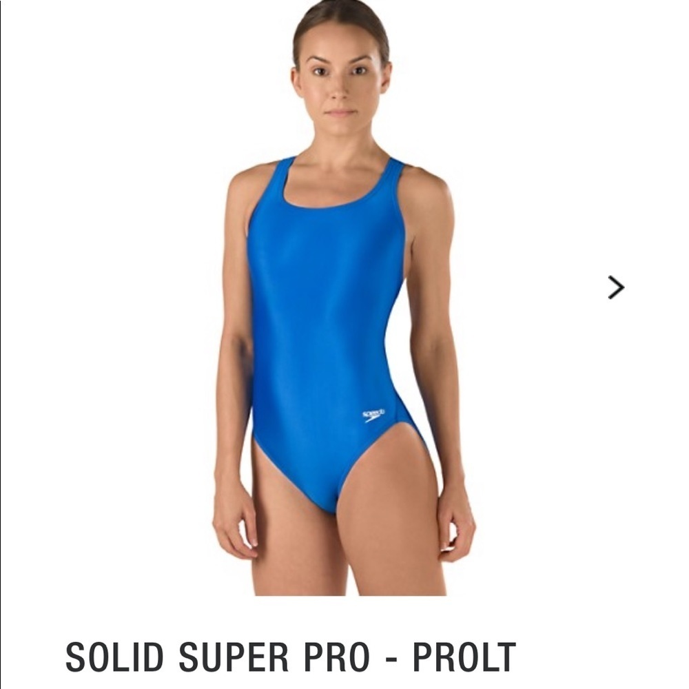 Blue Solid Super Pro-PROLT Performance Swimsuit